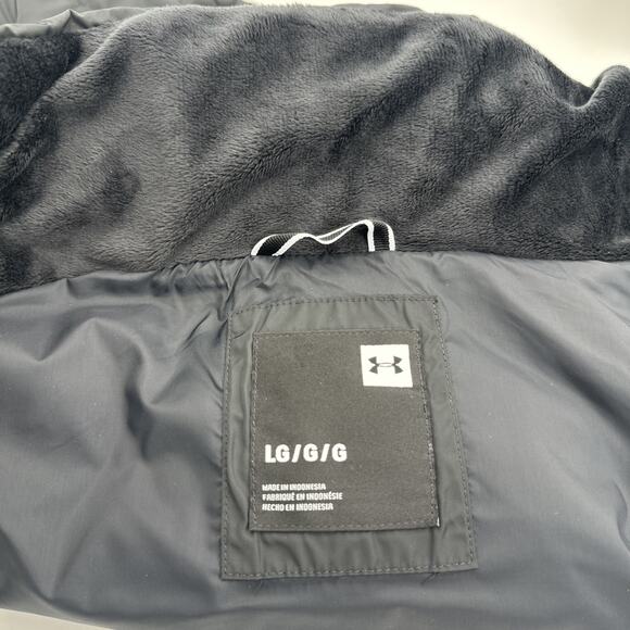 Under Armour Storm Down Vest Women L Black High Neck 1342793 Mid Length - Picture 7 of 9